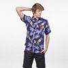 Camisa HYDROPONIC Manga corta Hombre divertida MAKAHIKI NAVY TROPICAL Ref. 21051-01 azul piñas