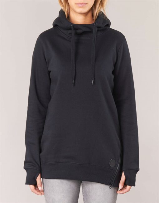 Sudadera VOLCOM para mujer estilo boyfriend con capucha METALINE FLEECE Ref. H2451806 negra