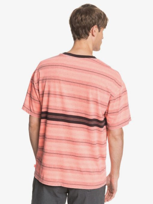 Camiseta QUIKSILVER hombre manga corta básica Back On FIERY CORAL BACK ON TEE (npm3) Ref. EQYKT03962 coral rayas