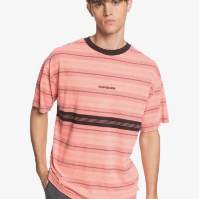 Camiseta QUIKSILVER hombre manga corta básica Back On FIERY CORAL BACK ON TEE (npm3) Ref. EQYKT03962 coral rayas