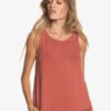 Camiseta ROXY Mujer tirantes Fine With You MARSALA (mpd0) Ref. ERJKT03646 color caldera