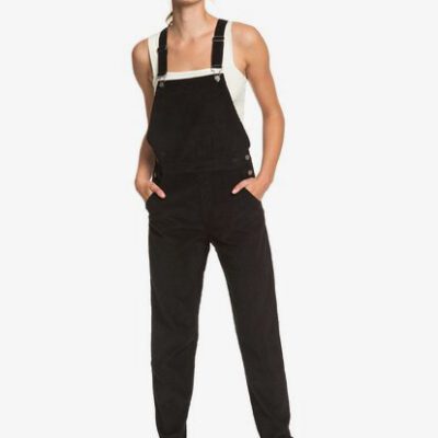 Pantalón ROXY de peto de pana para Mujer Anywhere Else ANTHRACITE (kvj0) Ref. ERJWD03497 negro pana