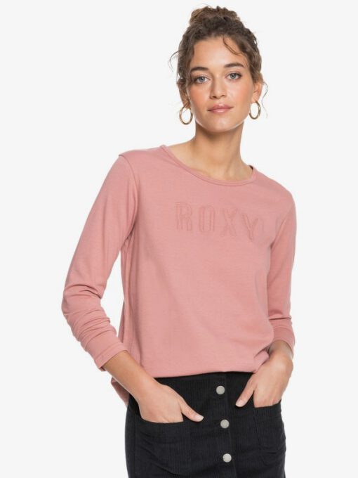 Camiseta Mujer ROXY manga larga Red Sunset MOOD INDIGO (bsp0) Ref. ERJZT05046 rosa palo logo bordado