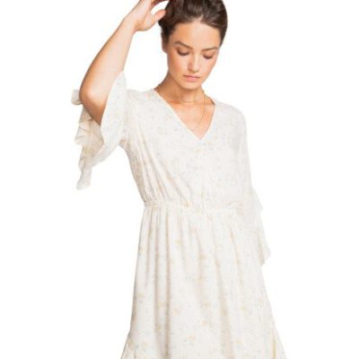 Vestido corto BILLABONG manga corta para mujer Love Light Ref.W3DR04BIP1 flores blanco Nueva colección 2021