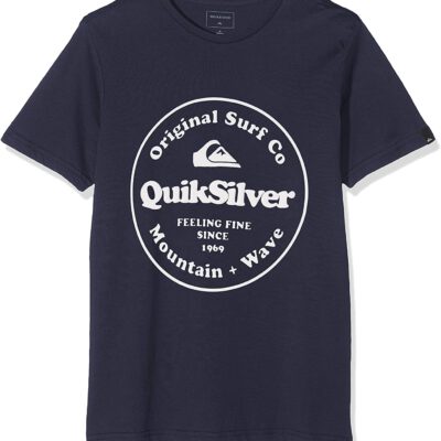 Camiseta QUIKSILVER manga corta niño surf Ref. EQBZT03911 BSTO azul marina letras blancas