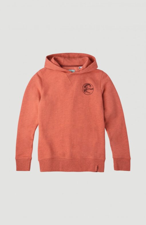 Sudadera O'NEILL niño surfera con capucha CIRCLE SURFER HOODIE Living Coral Ref. 1A1480 roja coral