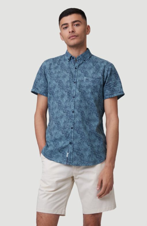 Camisa Hombre O'NEILL manga corta OUTLINE FLORAL SHORTSLEEVE SHIRT Arctic Ref. 0A3740 azul flores