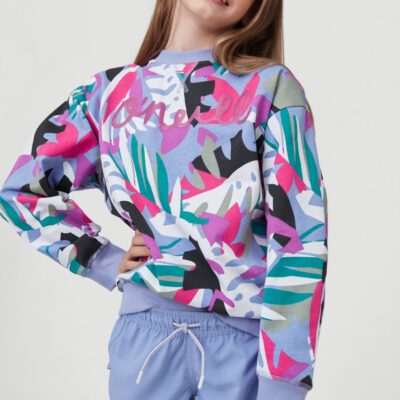 Sudadera O'Neill niña suave con cuello redondo O'NEILL PRINT CREW SWEATSHIRT Purple Ref. 1A6478 multicolor