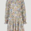 Vestido corto O,NEILL manga larga para mujer VACATIONER LONGSLEEVE MINI DRESS white with green Ref. 1A8966 flores Nueva colección 2021