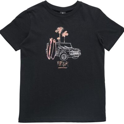 Camiseta RIP CURL Niño manga corta surfera MULTI VAN SS TEE BLACK Ref. KTECG4 negra ranchera surf