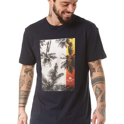 Camiseta QUIKSILVER hombre manga corta Parallel Lives T-shirt NAVY BLAZER (byj0) Ref. EQYZT05741 azul logo pecho tropical