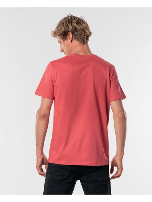 Camiseta RIP CURL hombre manga corta El Mama Short Sleeve Tee Washed Red Ref. CTEQM5 surfera roja