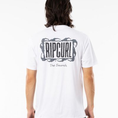 Camiseta RIP CURL hombre manga corta surfera Mind Wave Logo White Ref. CTERL9 blanca the shearch