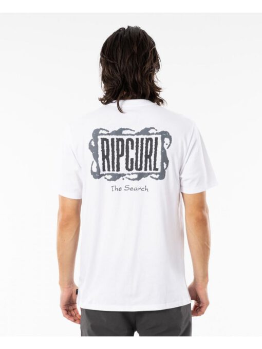 Camiseta RIP CURL hombre manga corta surfera Mind Wave Logo White Ref. CTERL9 blanca the shearch