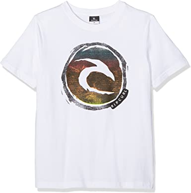 Camiseta RIP CURL Niño manga corta surfera Circle logo SS TEE Optical White Ref. KTEIX4 Blanca logo pecho