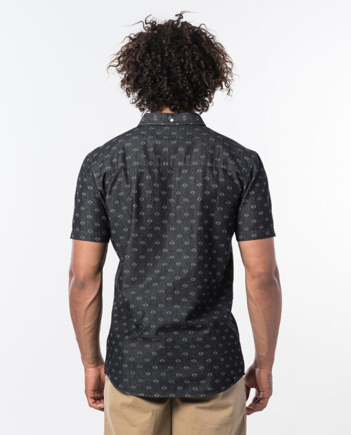 Camisa de Manga Corta Hombre RIP CURL Rhombees Short Sleeve black Ref. CSHFX4 negra rombos blancos