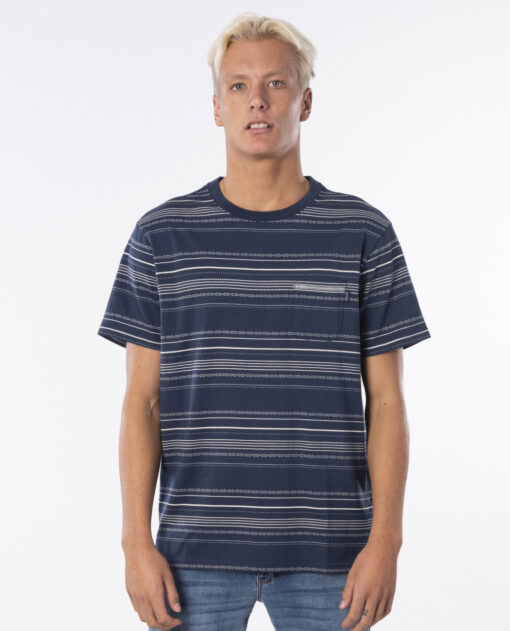 Camiseta RIP CURL hombre manga corta Searchers Jacquard Tee INDIGO Ref. CTEOT5 azul bolsillo pecho