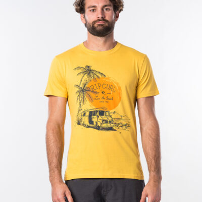 Camiseta RIP CURL hombre manga corta Tuc Tuc Short Sleeve Washed Yellow Ref. CTEOT5 amarilla surfera