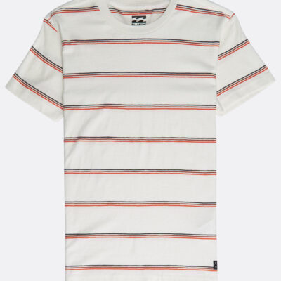 Camiseta BILLABONG surfera manga corta niño surfera Die Cut Stripe BO Bone Ref. N2JE04 Blanca rayas rojas