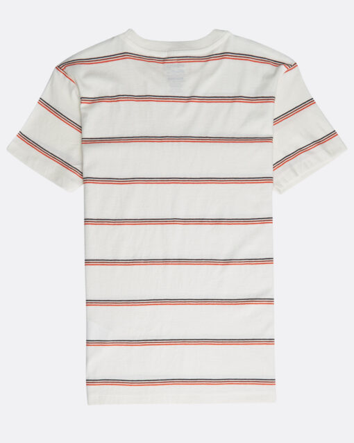 Camiseta BILLABONG surfera manga corta niño surfera Die Cut Stripe BO Bone Ref. N2JE04 Blanca rayas rojas