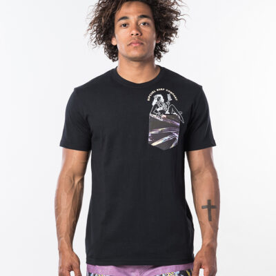 Camiseta RIP CURL hombre manga corta In Da Pocket Short Sleeve Black Ref. CTEOQ5 negra bolsillo pecho