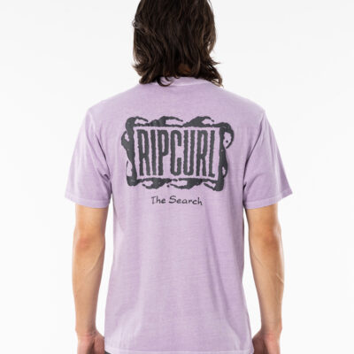 Camiseta RIP CURL hombre manga corta surfera Mind Wave Logo Lavender Ref. CTERL9 lila lavanda the shearch