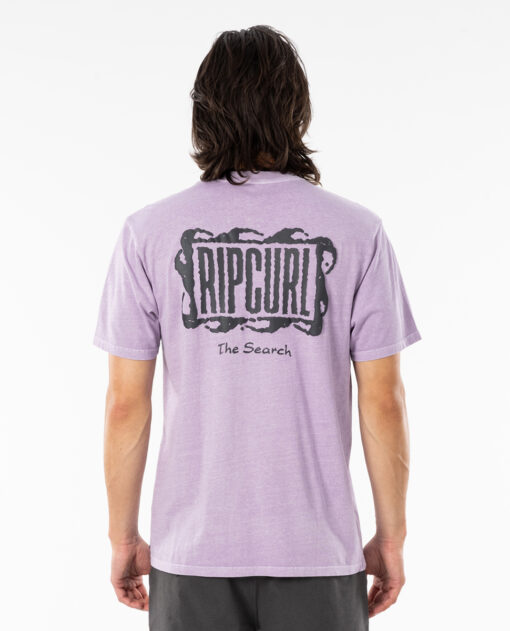 Camiseta RIP CURL hombre manga corta surfera Mind Wave Logo Lavender Ref. CTERL9 lila lavanda the shearch
