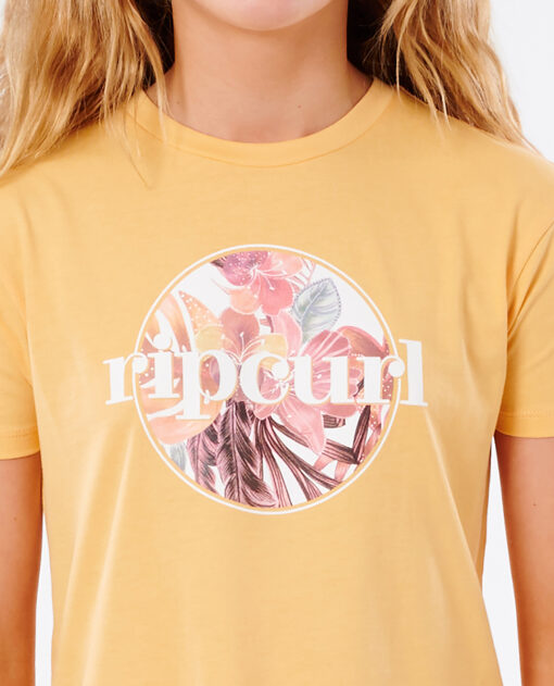 Camiseta RIP CURL niña manga corta surfera Tallows Girl Orange Ref. JTEAI9 naranja logo pecho