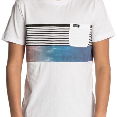 Camiseta RIP CURL Niño manga corta surfera Wilko Premium SS Tee Optical white Ref. KTELO4 blanca bolsillo pecho