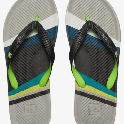 Sandalias QUIKSILVER Chanclas goma cruzadas playa Hombre Haleiwa Print BLACK/GREY/GREEN (xksg) Ref. AQYL100052 negra/gris/verde