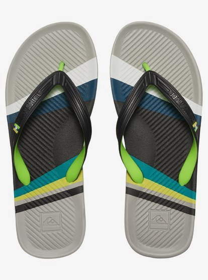 Sandalias QUIKSILVER Chanclas goma cruzadas playa Hombre Print BLACK/GREY/GREEN (xksg) AQYL100052 negra/gris/verde | Martimpe Berart - Tienda de Moda en Gausach, Vielha, Valle de Aran