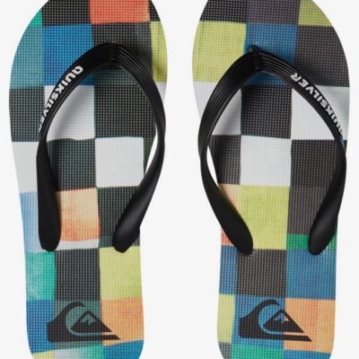 Sandalias QUIKSILVER Chanclas goma playa Hombre Molokai Fire BLACK/BLUE/GREEN (xkbg) Ref. AQYL100569 cuadros colores