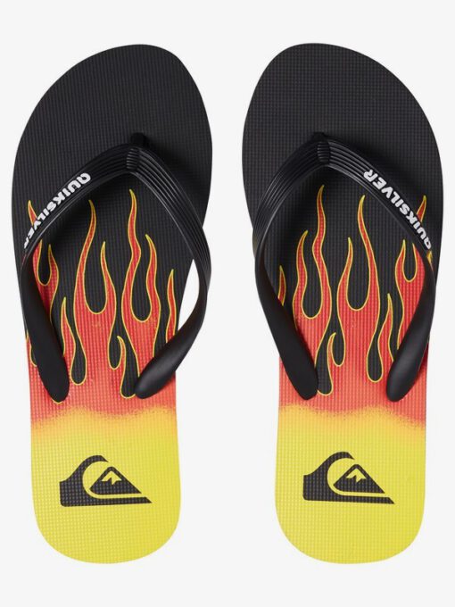 Sandalias QUIKSILVER Chanclas goma playa Hombre Molokai Fire BLACK/YELLOW/RED (xkyr) Ref. AQYL100807 negro/fuego