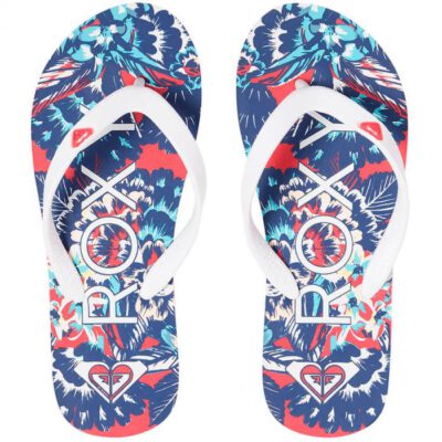 Sandalias ROXY Chanclas goma playa niña Tahiti (HMT) Ref. ARGL100181 Rosa/Azul flores tropicales