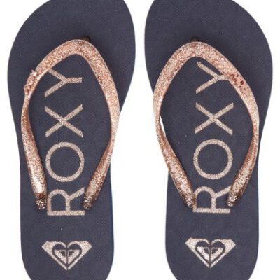 Sandalias ROXY Chanclas goma playa niña/mujer Viva Sparkle TRUE NAVY/GOLD (ngo) Ref. ARGL100263 azul/oror con brillo inyectado