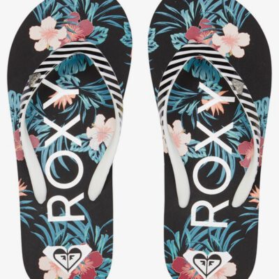 Sandalias ROXY Chanclas goma playa niña/mujer Pebbles Flip-Flops BLACK MULTI (bk5) Ref. ARGL100264 negra Estampadas flores