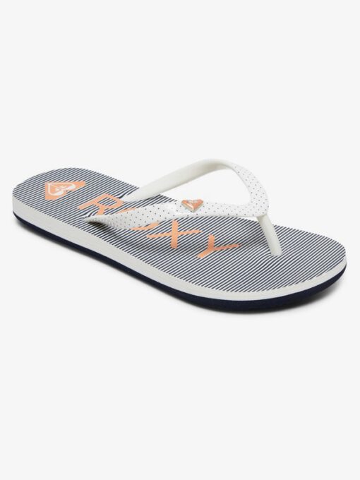 Sandalias ROXY Chanclas goma playa niña/mujer Pebbles Flip-Flops BLUE/WHITE (bwt) Ref. ARGL100264 azul/blanca rayas/topitos