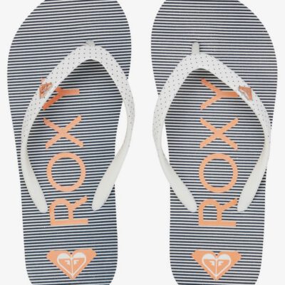 Sandalias ROXY Chanclas goma playa niña/mujer Pebbles Flip-Flops BLUE/WHITE (bwt) Ref. ARGL100264 azul/blanca rayas/topitos