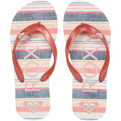 Sandalias ROXY Chanclas goma playa niña/mujer Tahiti rose (rsg) Ref. ARJL100279 blanca/rosa palo rayas