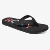 Sandalias ROXY Chanclas goma dedo playa Mujer Vista Flip Flops BLACK (bk3) Ref. ARJL100393 negra logo multicolor