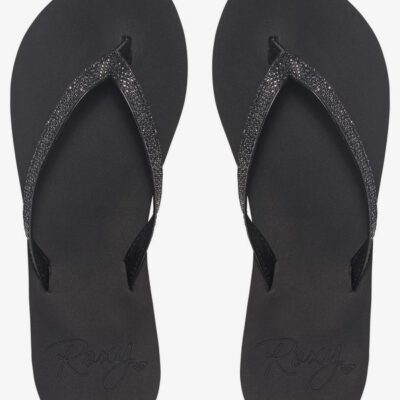 Sandalias ROXY Chanclas dedo goma playa niña/mujer Napili black (blk) Ref. ARJL100546 negra con brillos en tira