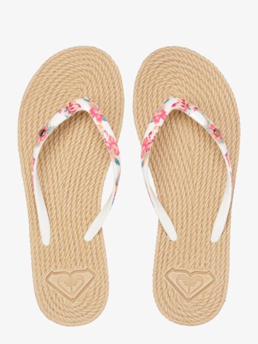 Sandalias ROXY Chanclas Material sintético dedo playa Mujer South Beach WHITE RINGER (wri) Ref. ARJL100685 flores