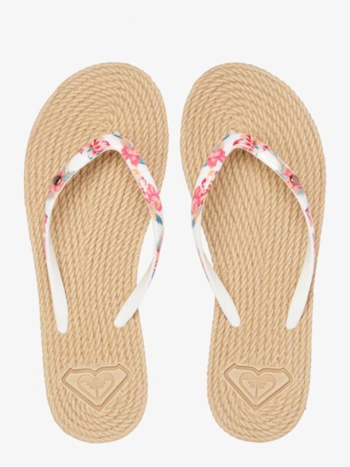 Sandalias ROXY Chanclas Material sintético dedo playa Mujer South Beach WHITE RINGER (wri) Ref. ARJL100685 flores