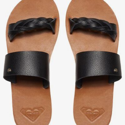 Sandalias ROXY Chanclas trenzada cuero sintético dedo Mujer Black (blk) Ref. ARJL200523 negras