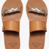 Sandalias ROXY Chanclas trenzada cuero sintético dedo Mujer Tess TAN (bronceado) Ref. ARJL200523 marrón claro