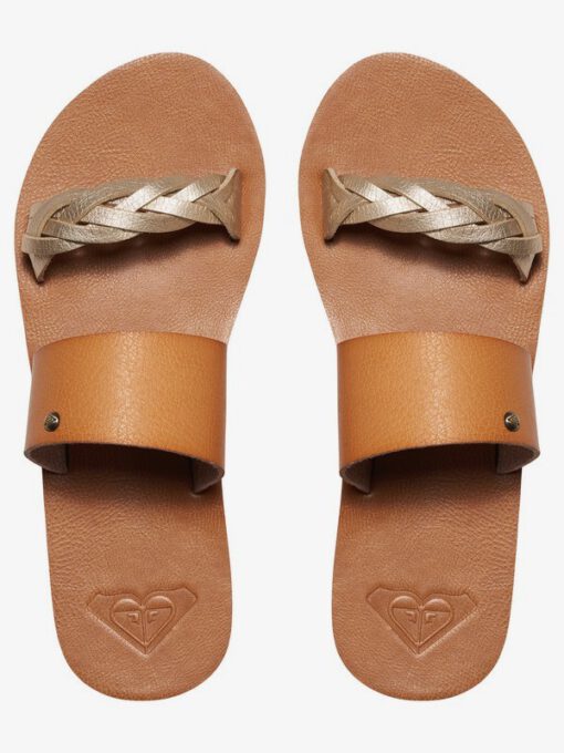 Sandalias ROXY Chanclas trenzada cuero sintético dedo Mujer Tess TAN (bronceado) Ref. ARJL200523 marrón claro