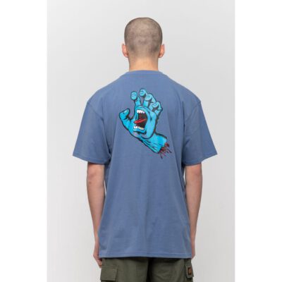 Camiseta SANTA CRUZ Chico manga corta Screaming Hand Chest T-Shirt Washed Navy Ref. SCA-TEE-5884 azul claro con logo pecho mano/puño