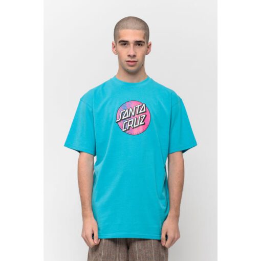 Camiseta SANTA CRUZ Chico manga corta Scales Dot T-Shirt Aqua Ref. SCA-TEE-5963 Azul aqua con logo pecho