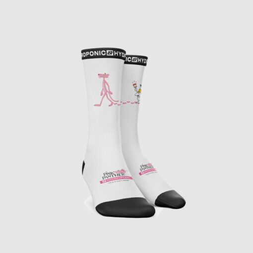 Calcetines HYDROPONIC unisex a rayas hasta la pantorrilla PINK PANTHER PAINT WHITE Ref. SK018-06 Blanco Pantera rosa