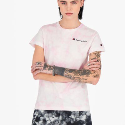 Camiseta CHAMPION mujer manga corta TIE DYE DIGITAL PRINT T-SHIRT Pink Ref. 113939 rosa tie dye degradado